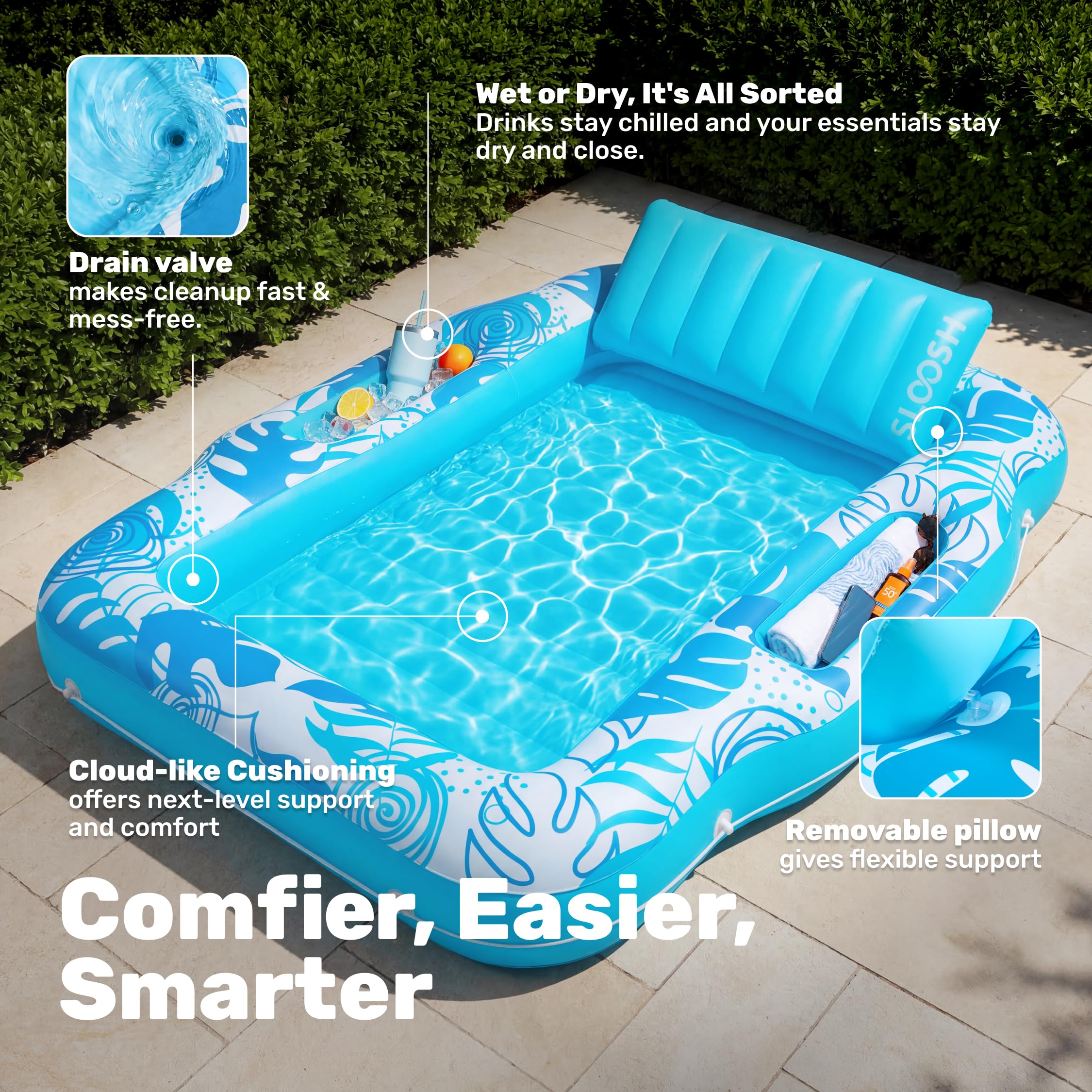 Sloosh Inflatable Tanning Pool Lounge Float - Image 4