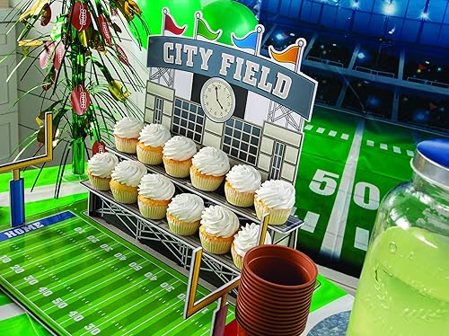 Miniatura 4 de Fun Express Soporte grande de espuma para cupcakes de estadio de fútbol de 21 x 17 1/4 pulgadas, ideal para puertas traseras y todas tus golosinas