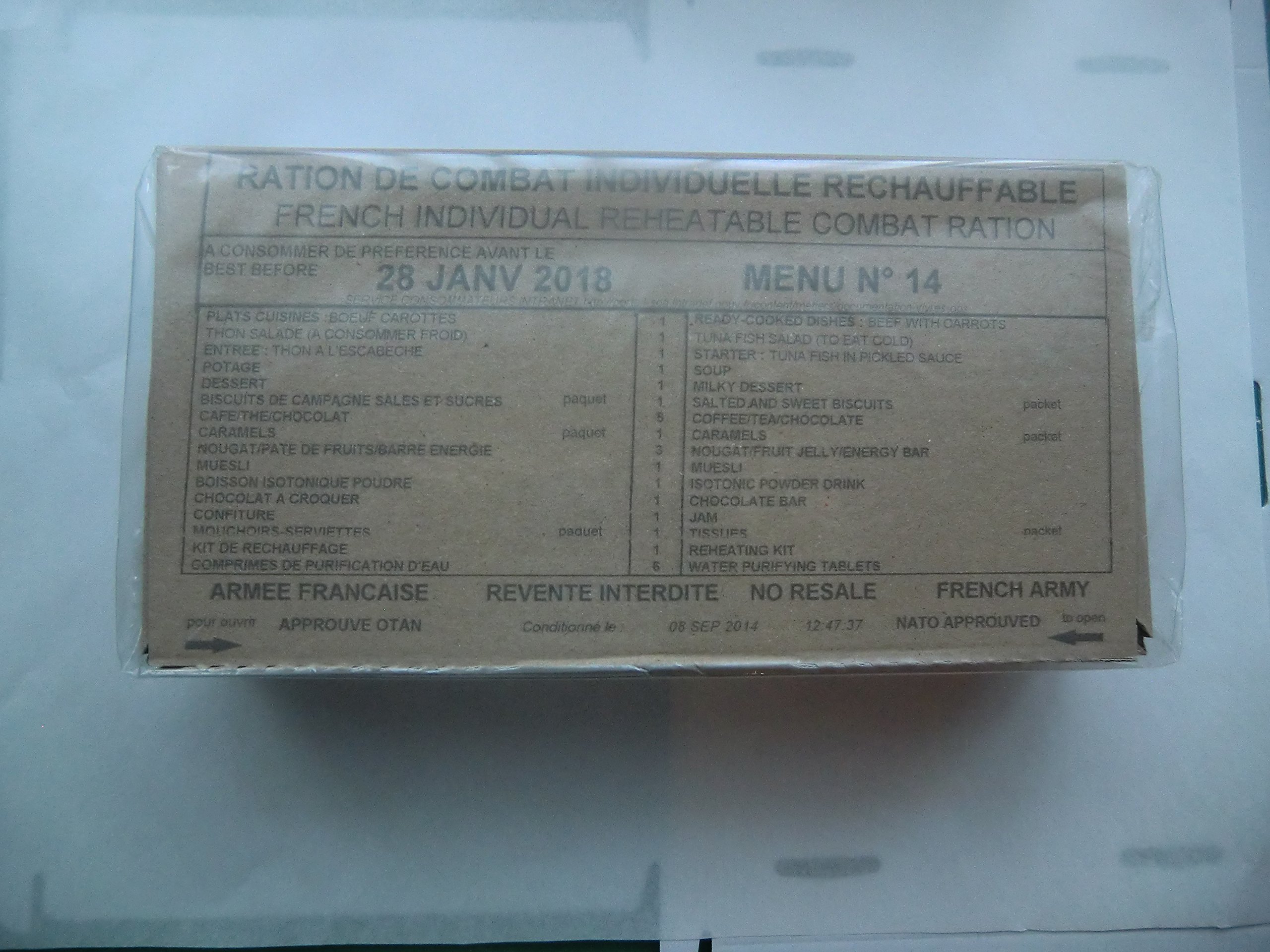 RICR French Army Military (24h Ration) MRE Survival Meal/Camping