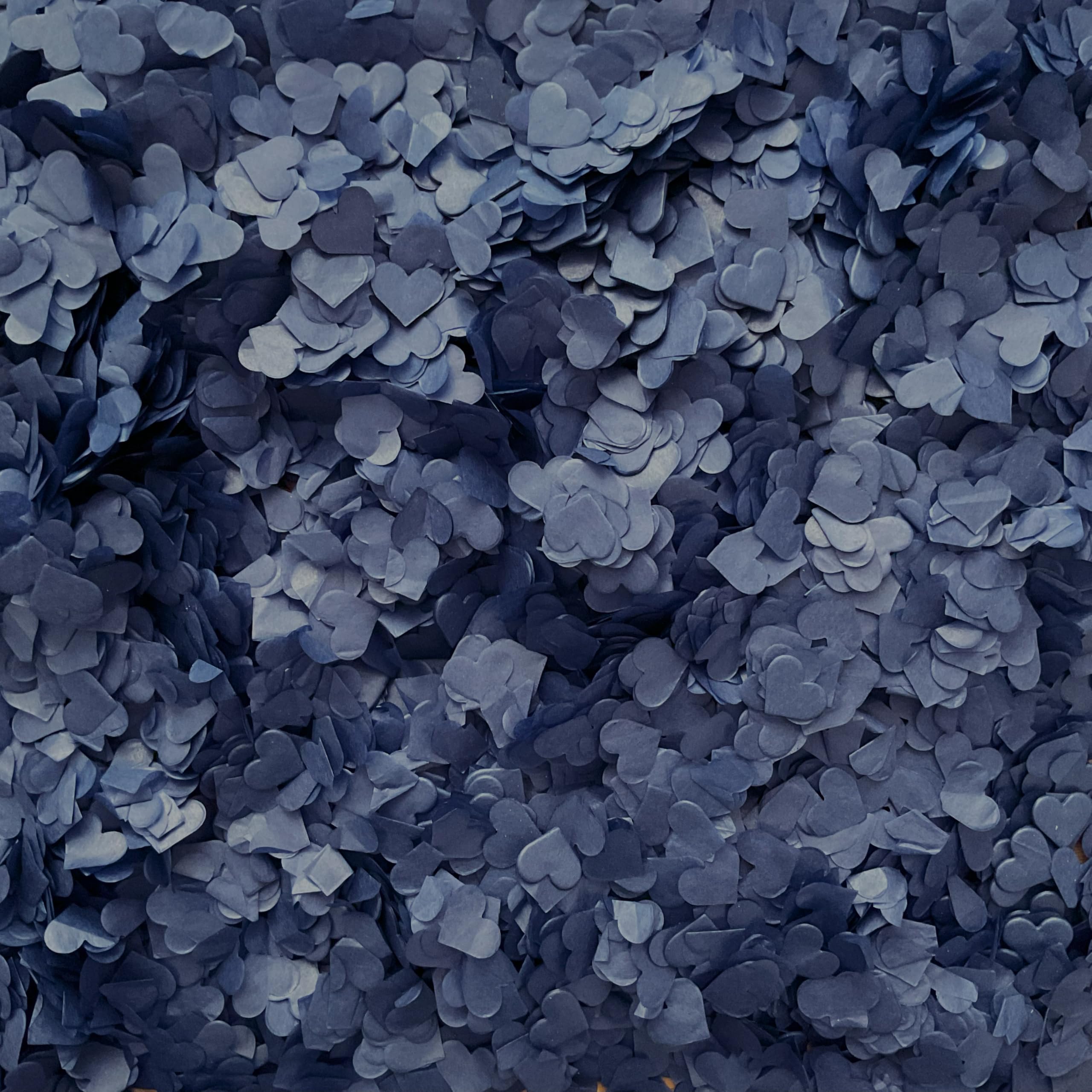 Biodegradable Heart Wedding Confetti | Eco-Friendly Tissue Paper Hearts | Many Colours (Navy Blue, Small (50g) 15 Handfuls)