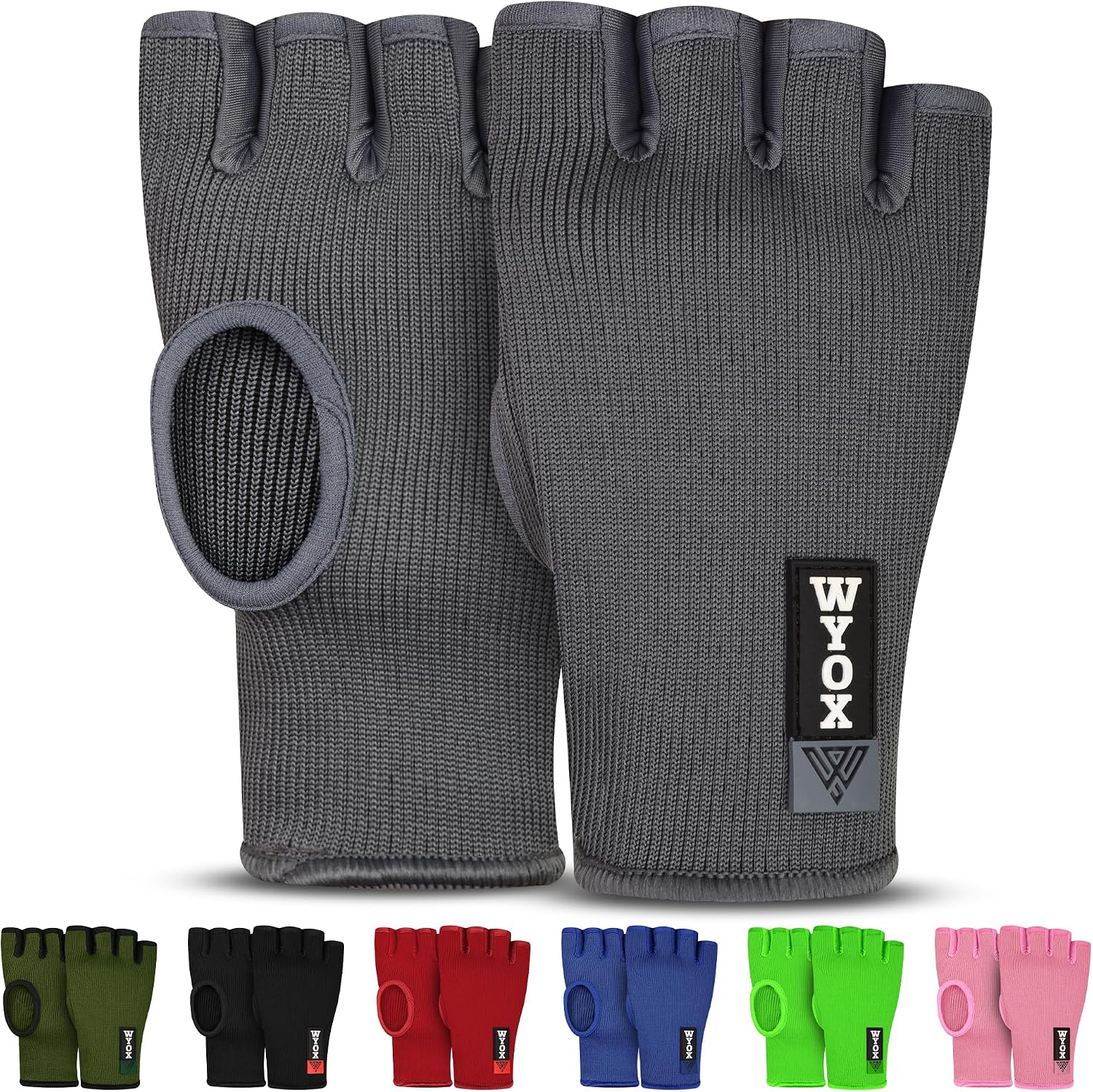 WYOX Inner Glove Hand Wraps for Boxing & Kickboxing — Elasticated Wrist Support, Knuckle Protection for Muay Thai, MMA, Heavy Bag Training (Men & Women)