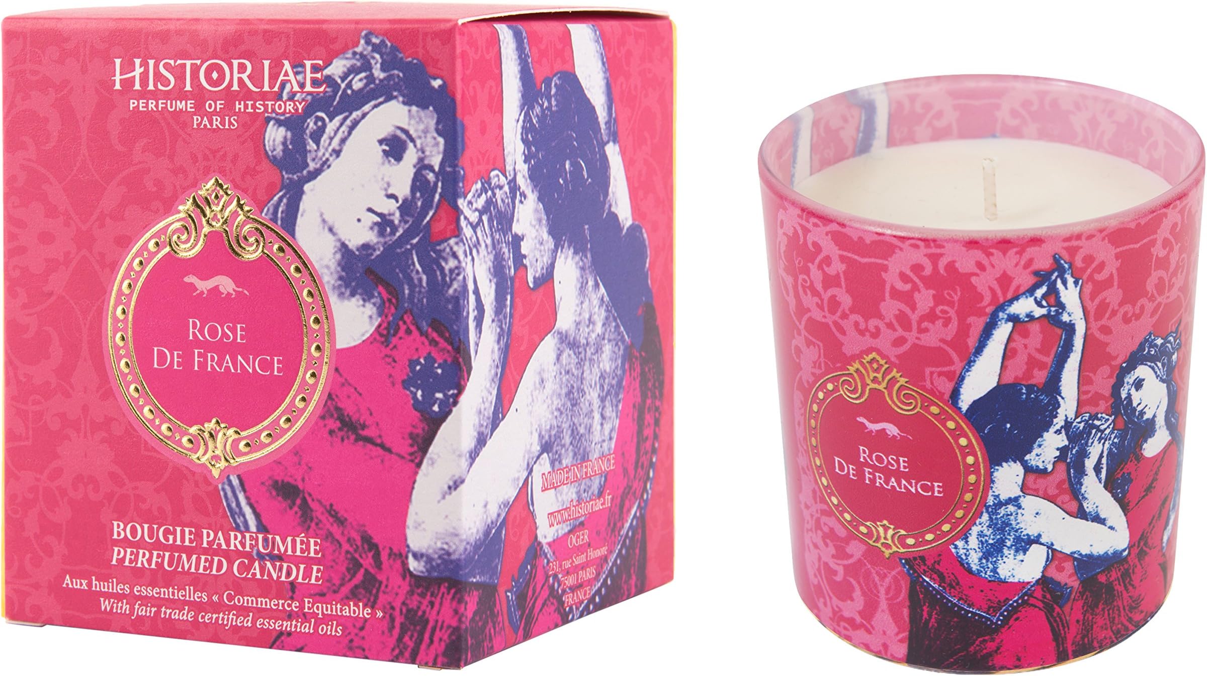 Historiae Rose De France Pop Art Candle 190g - Rose Scent