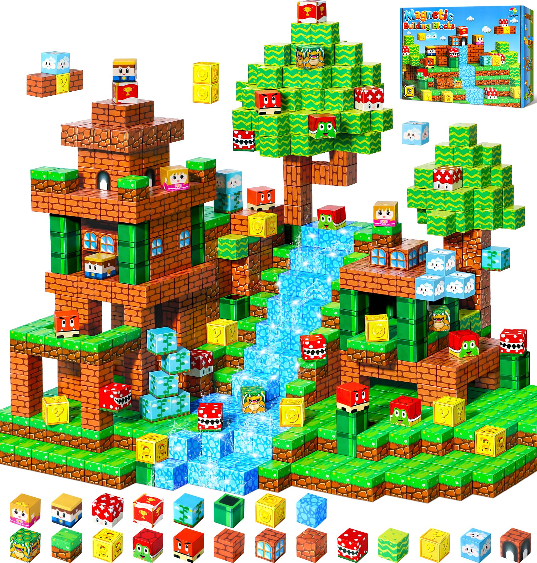 LUVTOY Costruzioni Magnetiche per Bambini - Blocchi Magnetici - Magneti Bambini - Giochi per Bambini Giochi Montessori 3 4 5 6 7 8 Anni - Pasqua Regalo di Pasqua e Compleanno per Ragazzi e Ragazze