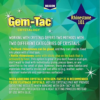 BEACON Gem-Tac Premium Quality Adhesive for Securely Bonding Rhinestones and Gems - Water-Based, UVA Resistant, 2-Ounce, 12-Pack