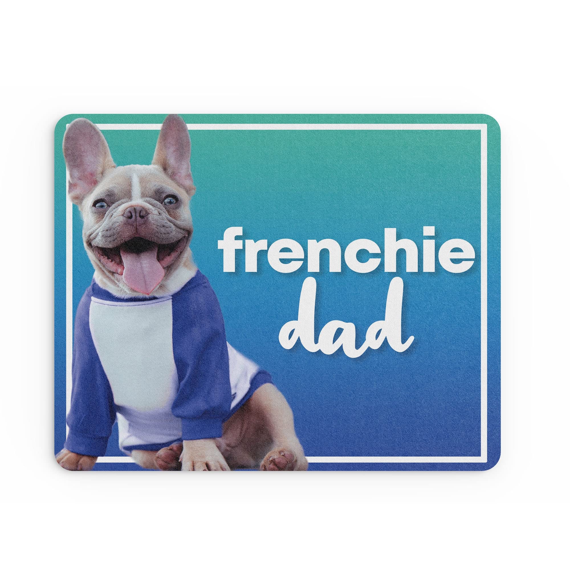 Tongue in Peach Funny Mouse Mat | Office Work Mousepad Desk Accessories Computers Admin Colleague | Frenchie Dad French Bulldog Banter Dog | MM157