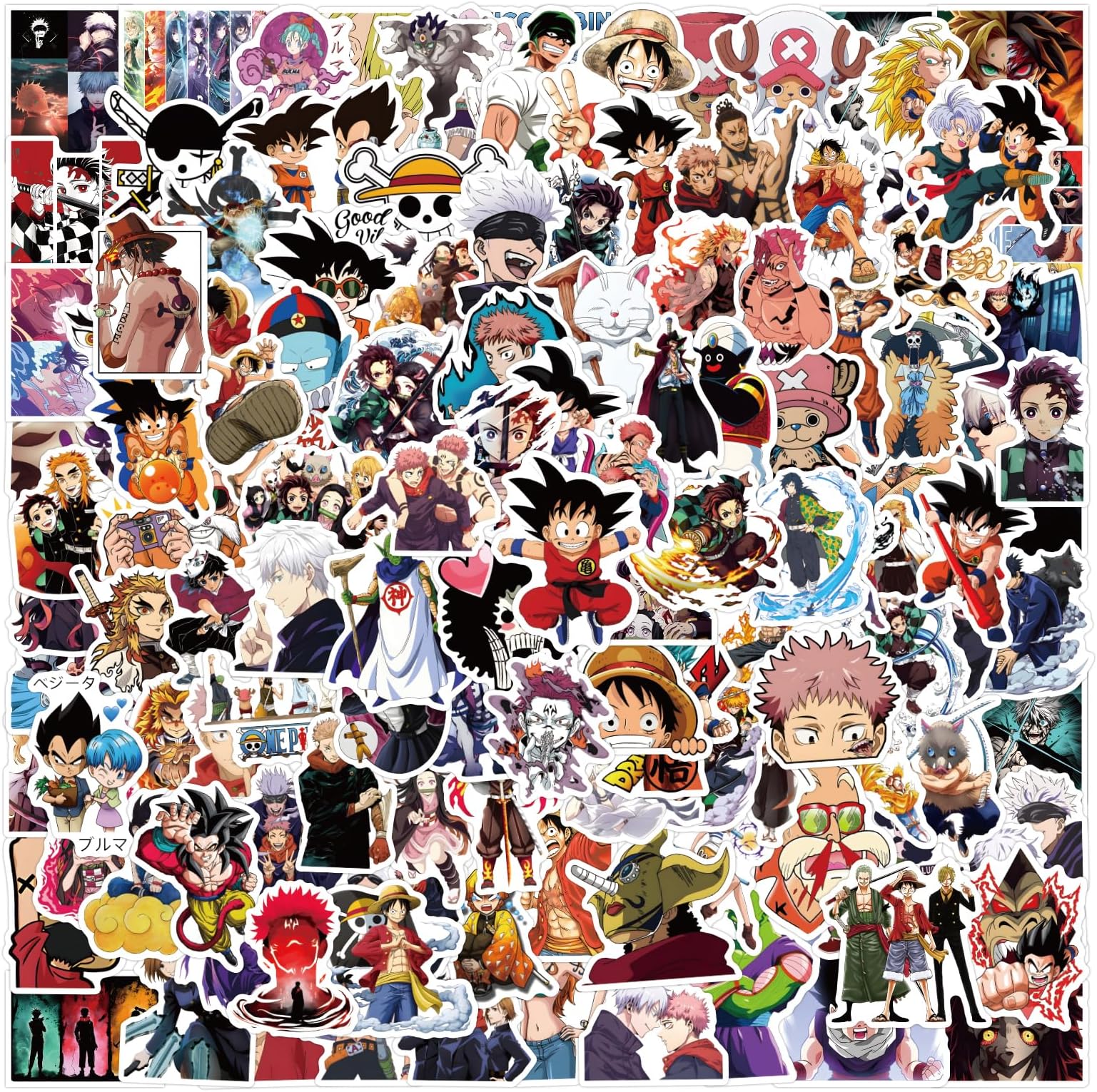 WYKDAG 200Pcs Kids Anime Stickers Mixed Pack,Cartoon Characters Stickers Movie Decorative Sticker for Kids Teens Adults Waterproof Stickers for Water Bottle Laptop,