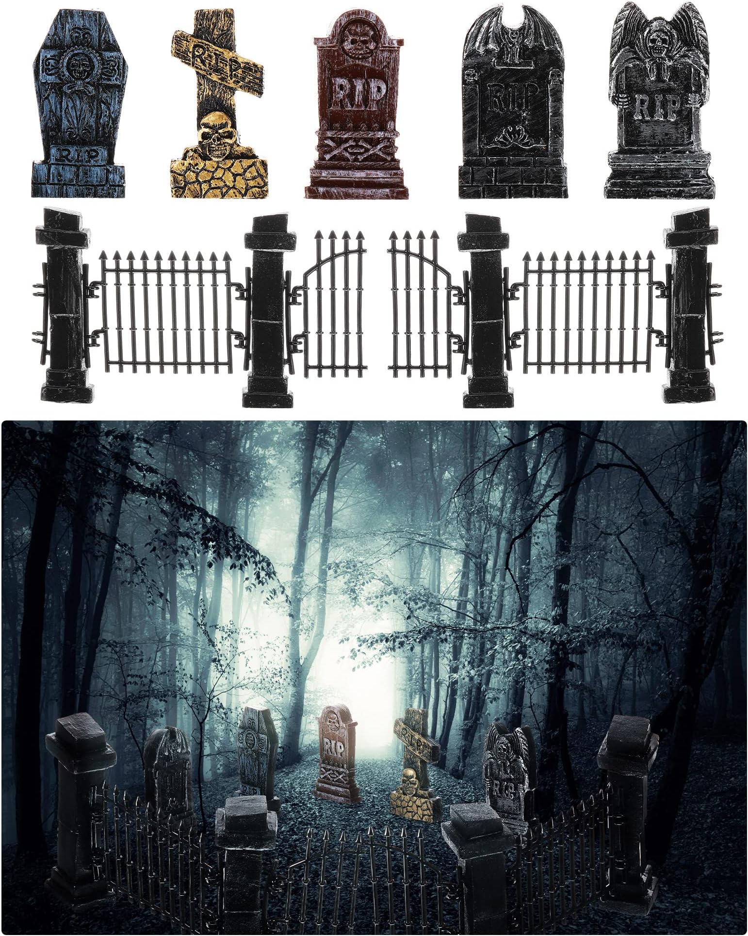 Amazon.com: WODMAZ 17" Halloween Foam RIP Tombstones, 5Pack Graveyard