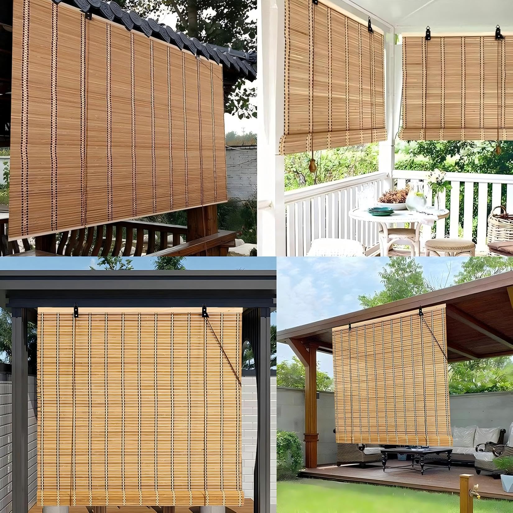 Store Enrouleur Bambou Naturel 80x130cm Store Occultant en Bambou Exterieur,Stores à Rouleaux Romains,60% Protection Solaire Intimité éCran,Filtrant La LumièRe Respirant Rideaux DéCoratif