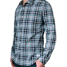 Kaiback Kickback Mens Ultra-Slim Shirt - Blue Plaid