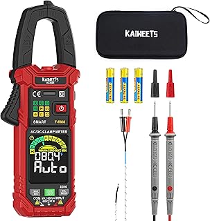 KAIWEETS Smart Digital Clamp Meter T-RMS 6000 Counts, AC/DC Clamp Multimeter with Auto-ranging, Amp Meter Built-in HD Color Screen, Measures Current Voltage Temperature NCV Inrush Current