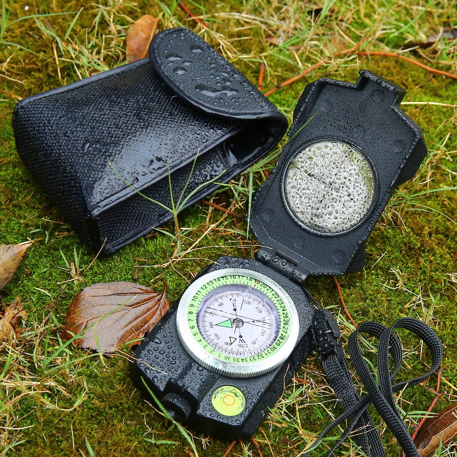 Sportneer Lensatic Military Compass with Clinometer, Waterproof Multifunctional Survival Compasses with Distance Calculator, Pouch for Camping, Hiking, Backpacking, Boy Scout,Navigation, Boating : Sports & Outdoors