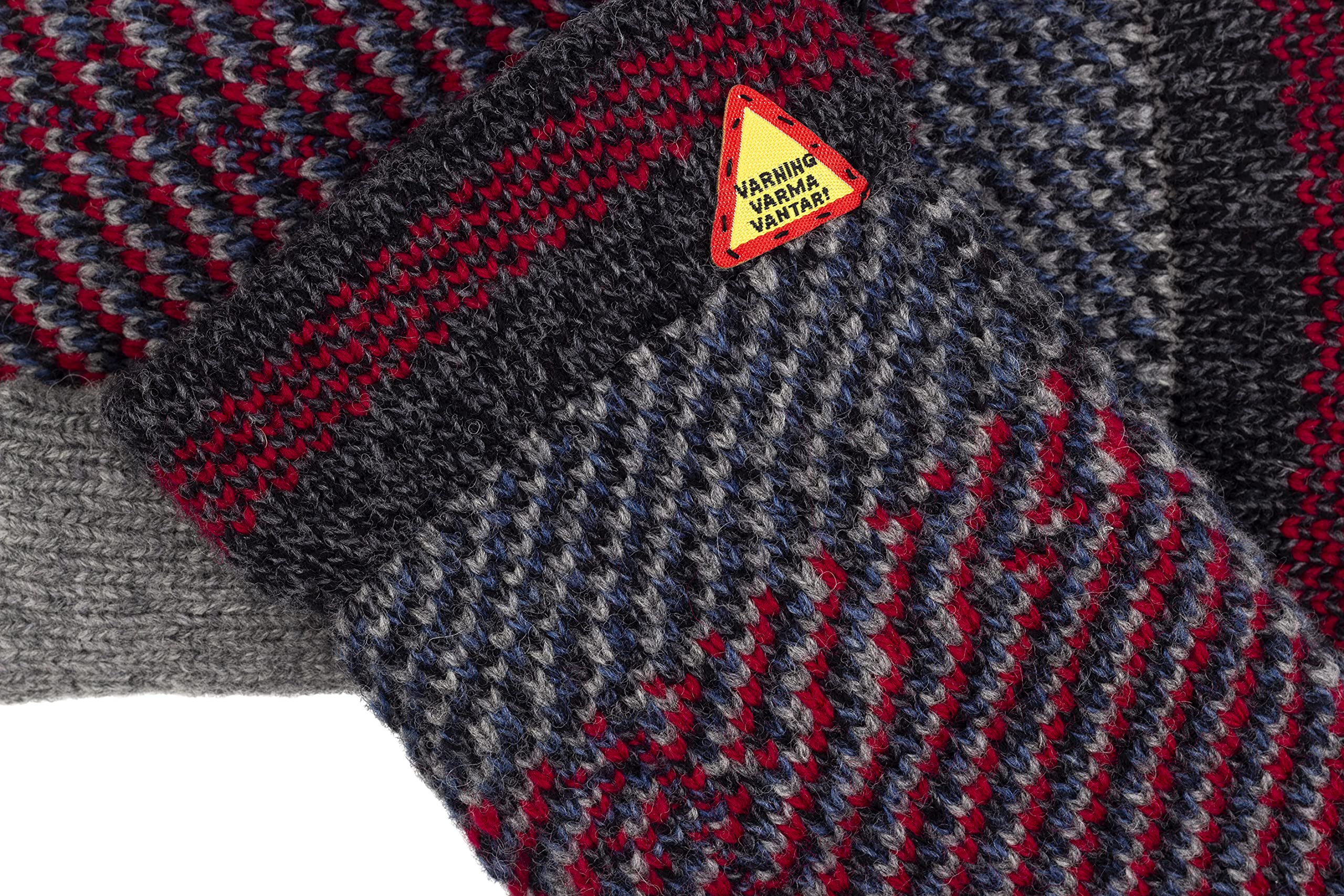 ÖJBRO VANTFABRIK guanti in maglia lana merino Futhark M (7-9) blu guanto fuderato caldi morbidi Svezia