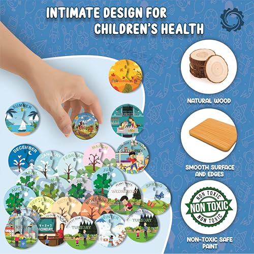 Image of Eco Friendly Materials Wooden Learning Toys Puzzle for Brain Training /jorky Cutting Puzzle for Home /School /Non-Toxic /Education Memory Games for Baby Boy and Girl (JKSEAANML1)