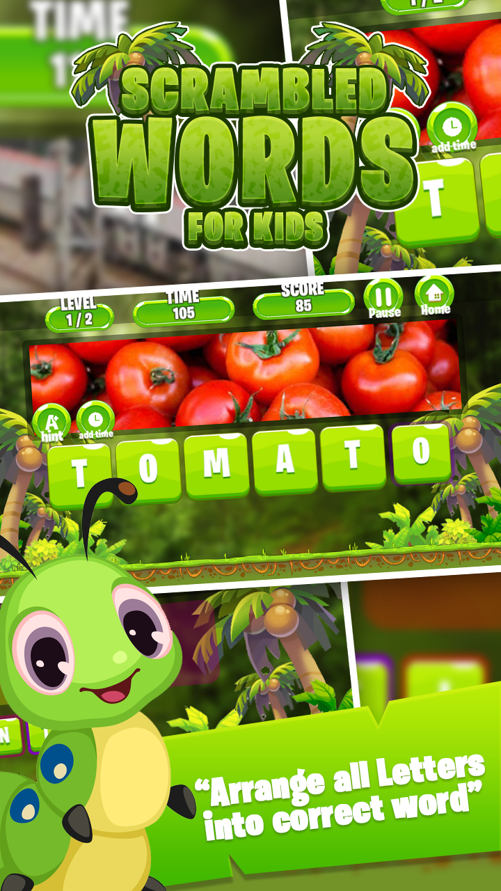 Scrambled Words for Kids Learning Game