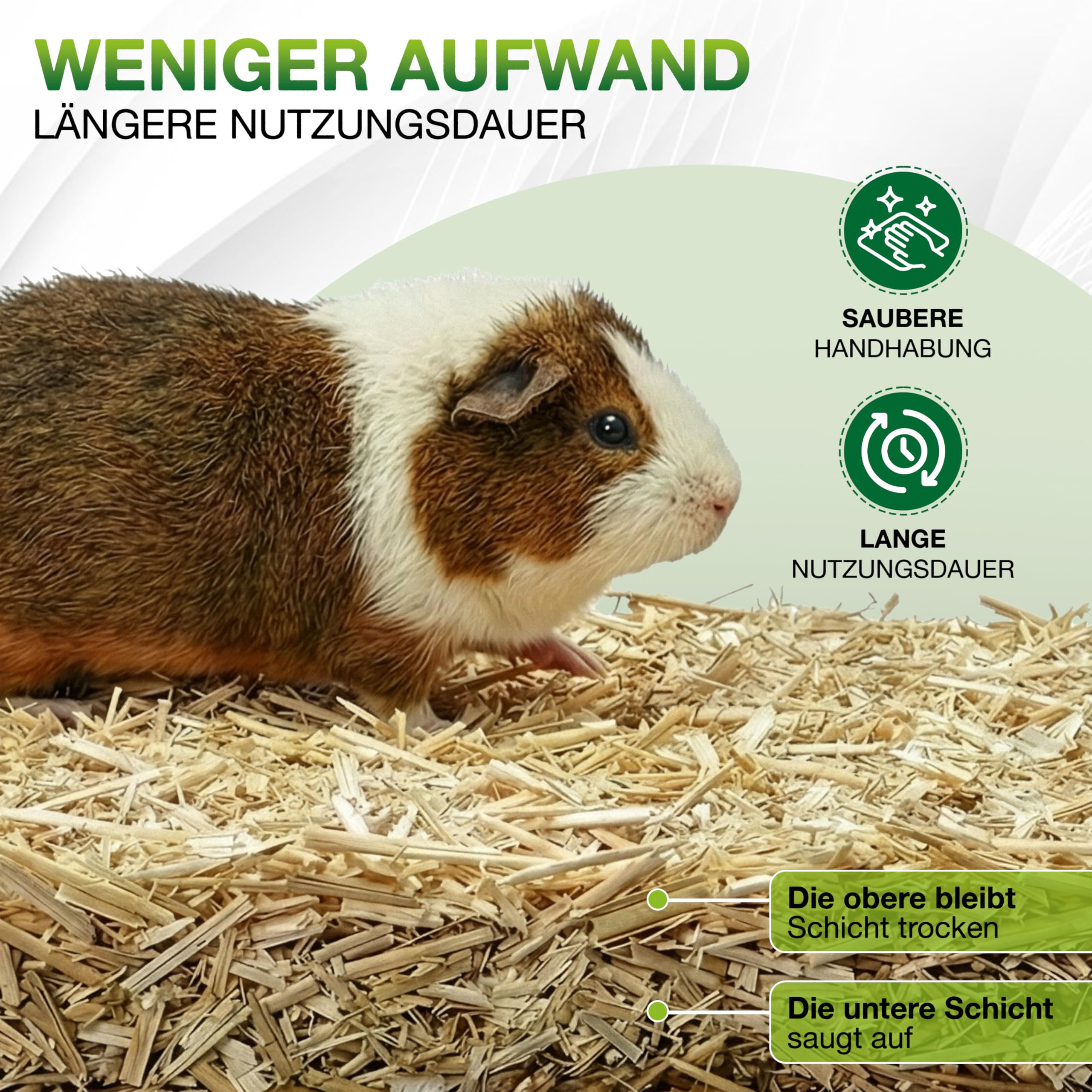 Kleintier-Einstreu Häckselgut Häcksel aus Miscanthus/Elefantengras für Hasen Kaninchen Maus Vogel Meerschweinchen - Kleintierstreu / Hamsterstreu statt Stroh- u. Hobelspäne für Käfig & Stall (2x 170l)