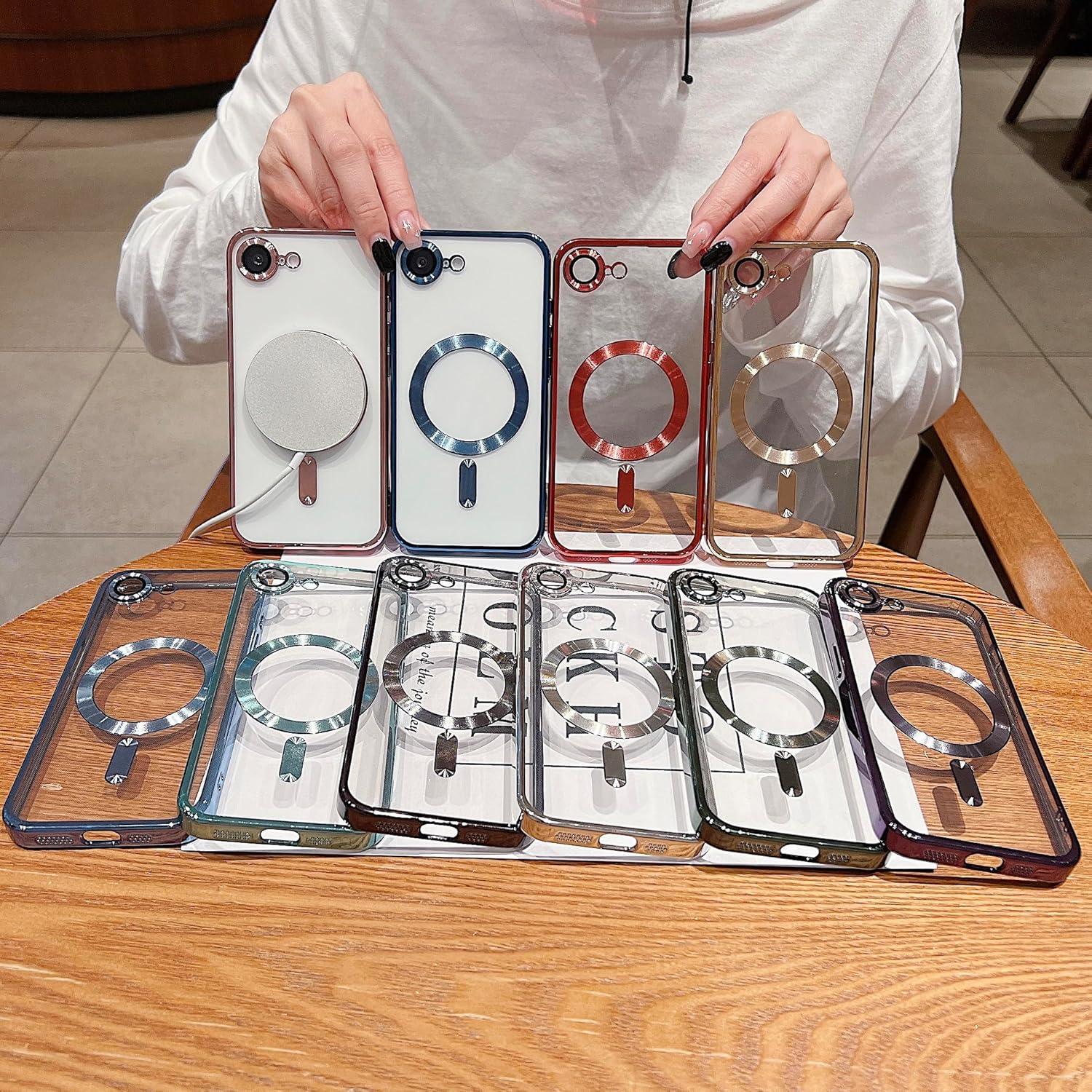 Misscase for iPhone 16e Case with Camera Lens Protector,Full Protection Clear Magnetic Case Compatible with MagSafe Elegant Anti-Scratch Cover for iPhone 16e Gold - Image 6