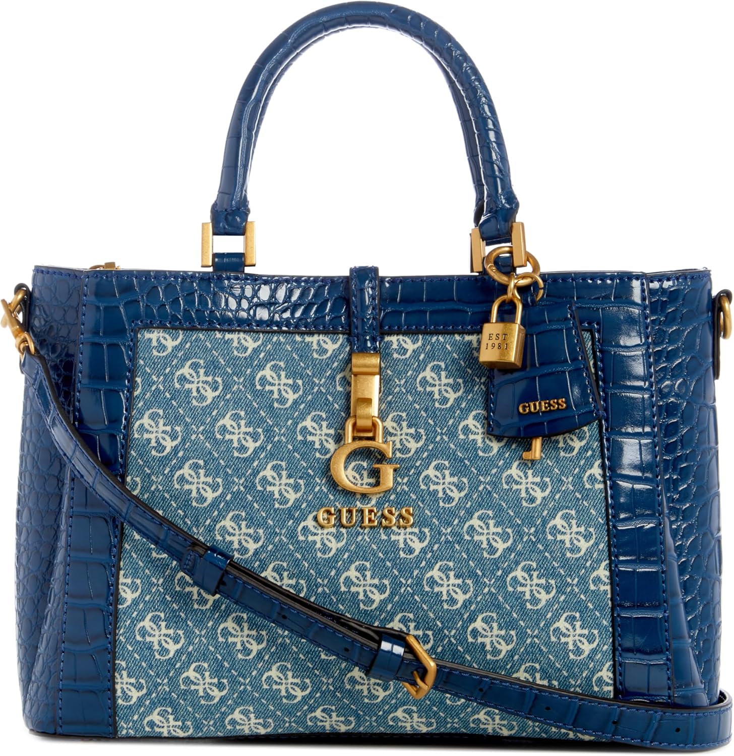 Guess g james girlfriend satchel, denim logo
