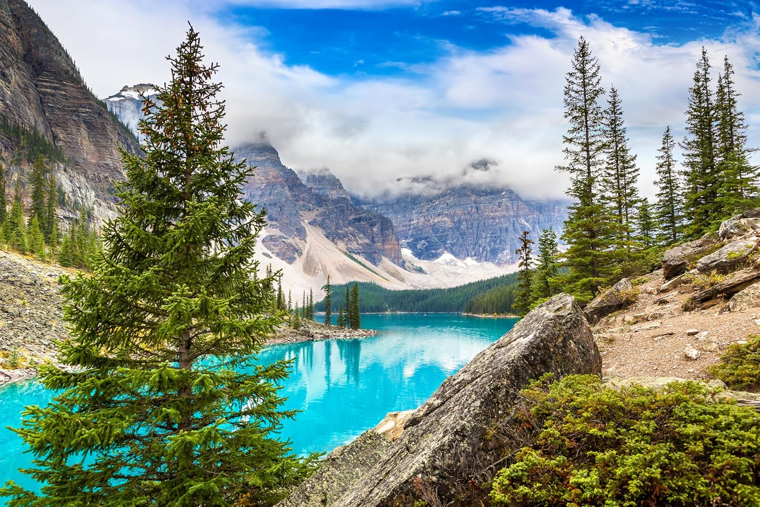 Wonderscapes - Banff National Park - Lake Moraine - Jigsaw Puzzle, 1000 Pieces, 27.55 x 19.68 in