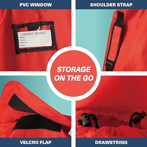 Miniatura 7 de Bramble 600D Oxford - Bolsa grande para cochecito de 47 pulgadas para avión con tapa abatible y ventana de identificación, bolsa impermeable para