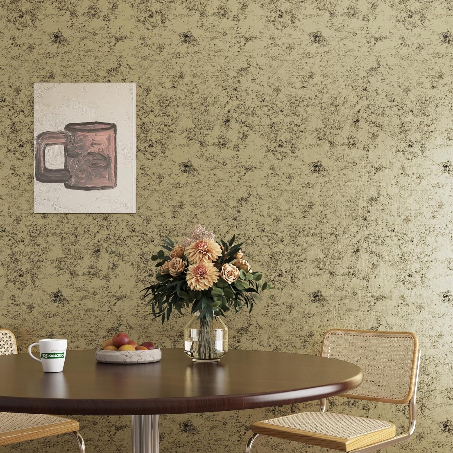 LACHEERY 15.8"x276" Black and Gold Contact Paper Peel and Stick Metallic Gold Wallpaper Textured Removable Kitchen Contact Paper for Cabinets Backsplash Fridge Wallpaper Self Adhesive Vinyl Wrap Roll