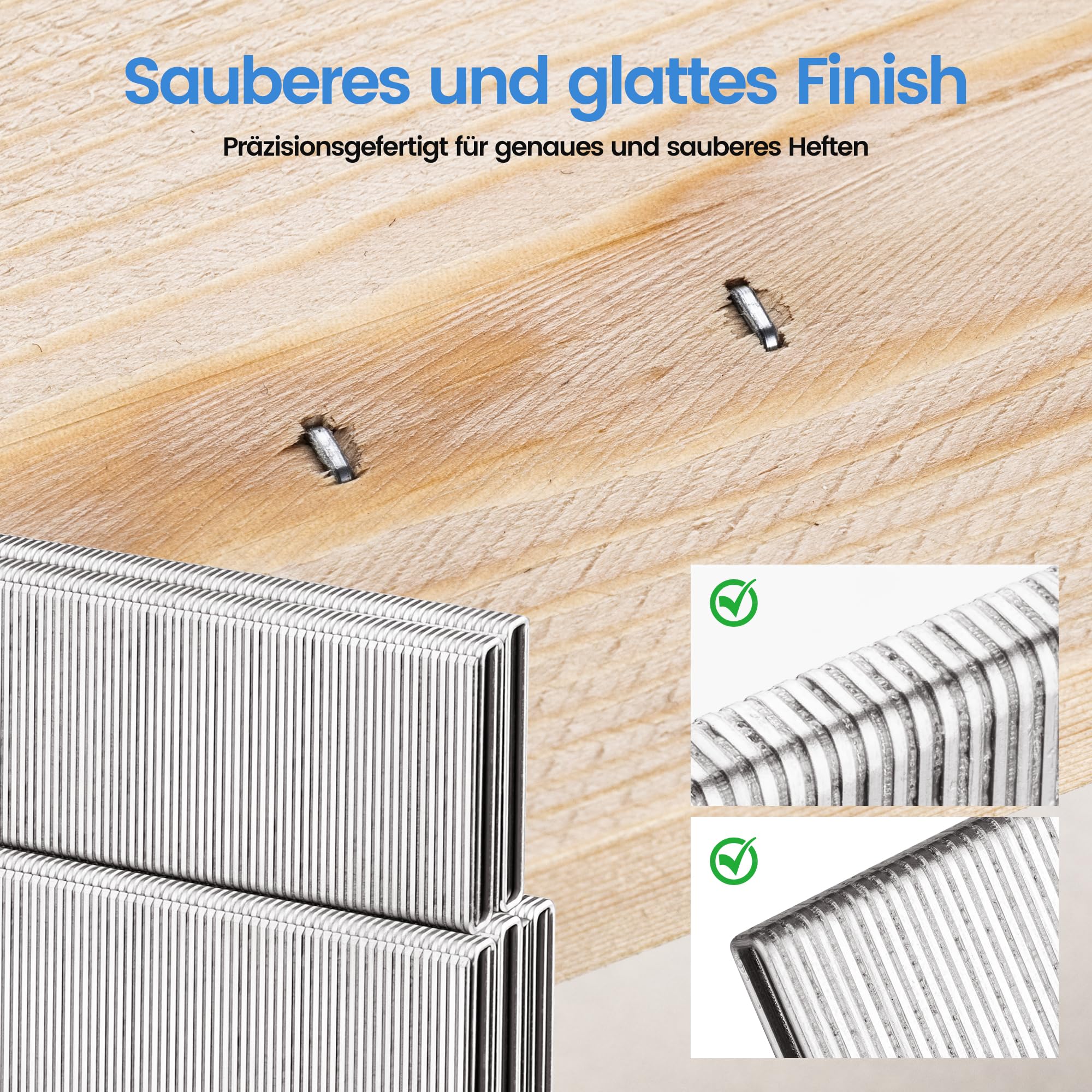 meite 18GA Tackerklammern 19 mm, 18Gauge Tackerklammern Typ 90, 304 Edelstahl Heftklammern 18Ga für Polsterarbeiten, Möbelbau und Schwerlastanwendungen (1,600 Stück)