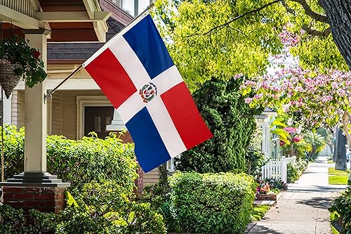 Miniatura 5 de DANF - Bandera dominicana de poliéster de 3 x 5 pies, bandera de República Dominicana, banderas nacionales de poliéster con ojales de latón, 3 x 5