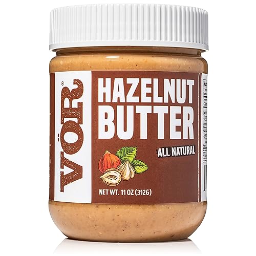 Vör Mantequilla de avellana pura (11 onzas), solo un ingrediente, vegano, paleo, ceto, entero, 30 unidades (tarro de 11 onzas)