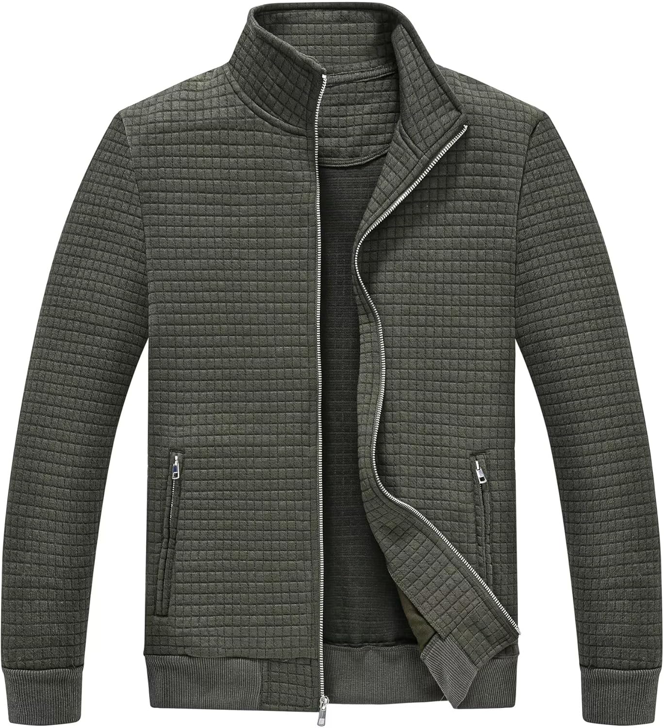 Men’s Jacquard PlaidCloth Bright Metal Zipper Lightweight Jacket Men’s Jacquard PlaidCloth Bright Metal Zipper Lightweight Jacket