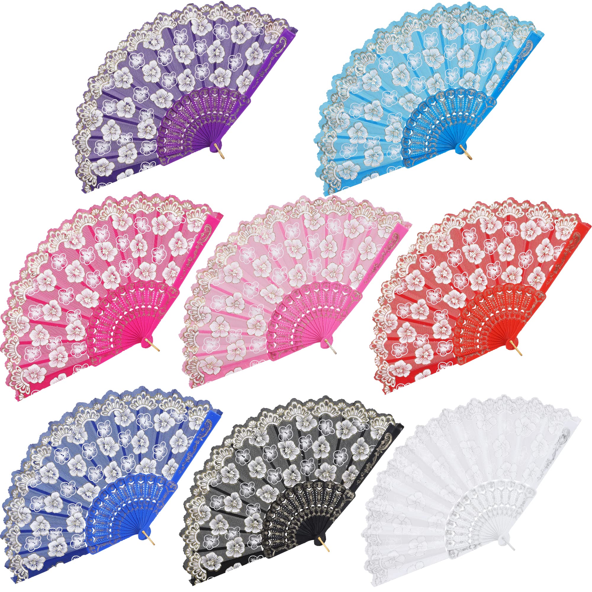 Éventail pliant en dentelle de mariée et éventails rétro pour soirée