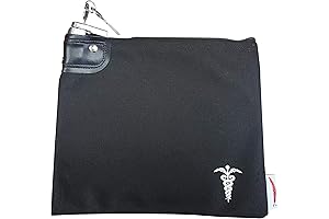 Locking Medication Bag - Discreet Heavy Canvas Keyed Lock Storage Case in Black