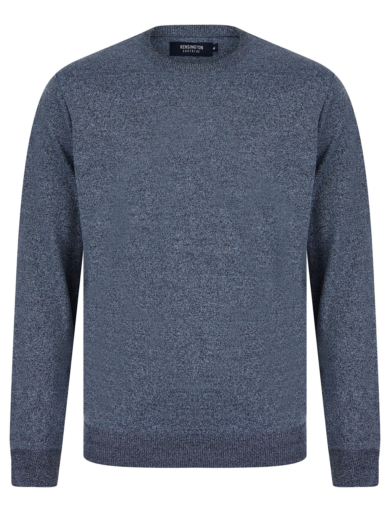 Kensington Eastside Men's Grey Birdseye Knit Pique Crew Neck Jumper