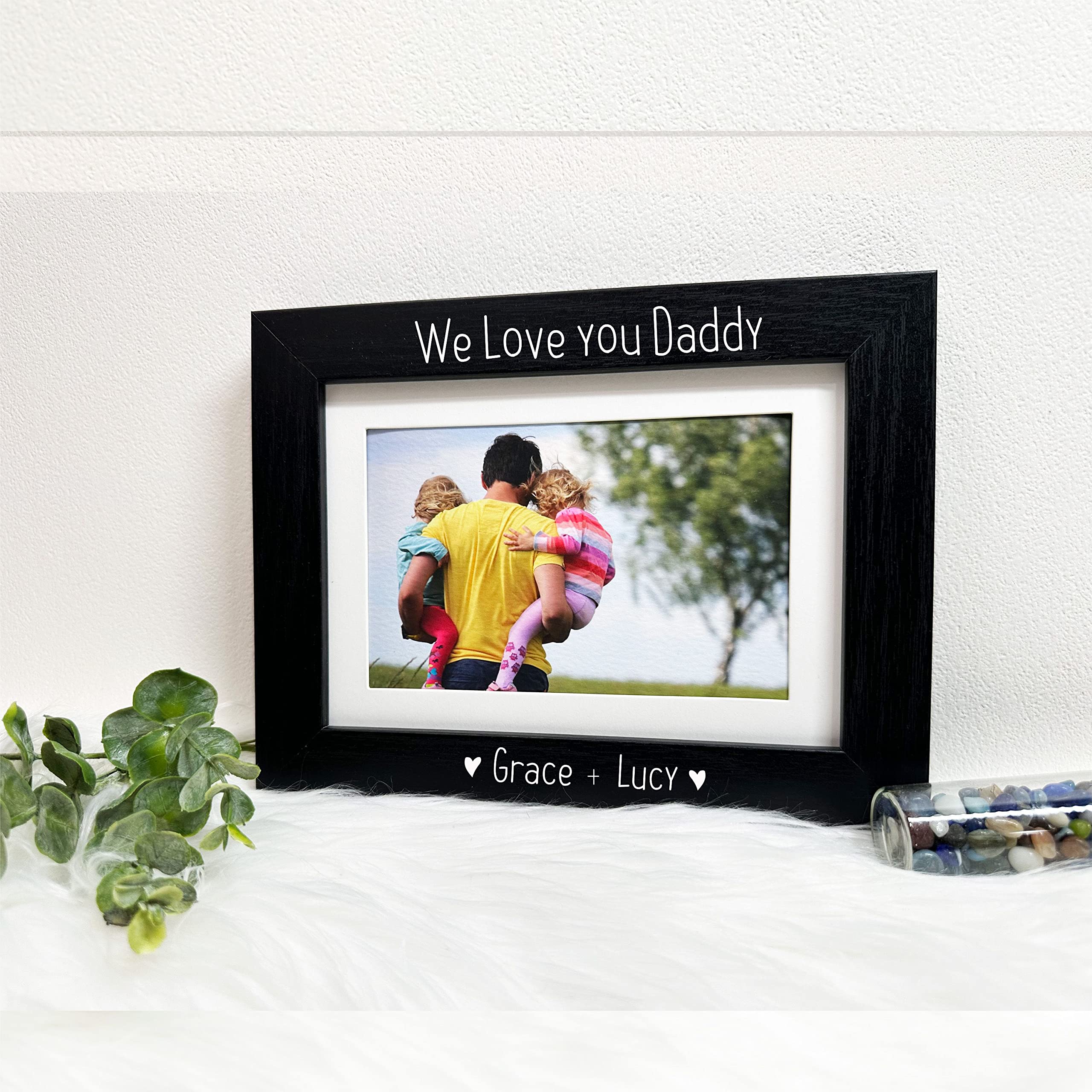 Gift to Dad picture Frame Personalized Names Best Friends Father's Day Present Birthday Gift Best Friend (5x7 Black Frame)
