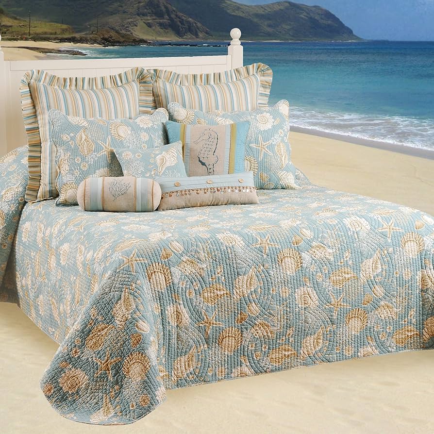 paleontorogy soft / Sea Bed シーベッド Marlowe Sound Starfish Seashell Coastal Mini Quilt Set Bedding