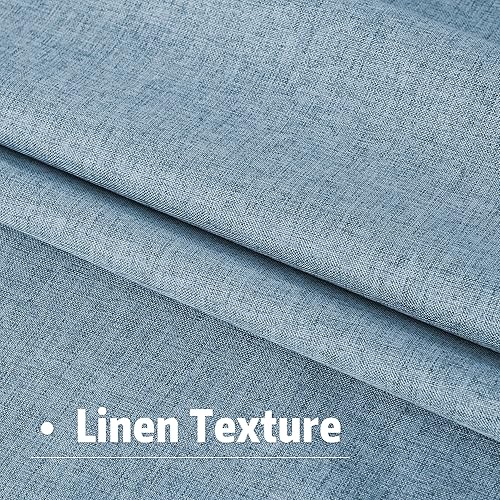 Miniatura 7 de DUALIFE Cortinas de lino 100% opacas de 84 pulgadas para oscurecer la sala de estar, cortinas de lino para dormitorio, bolsillo para cortinero de 84