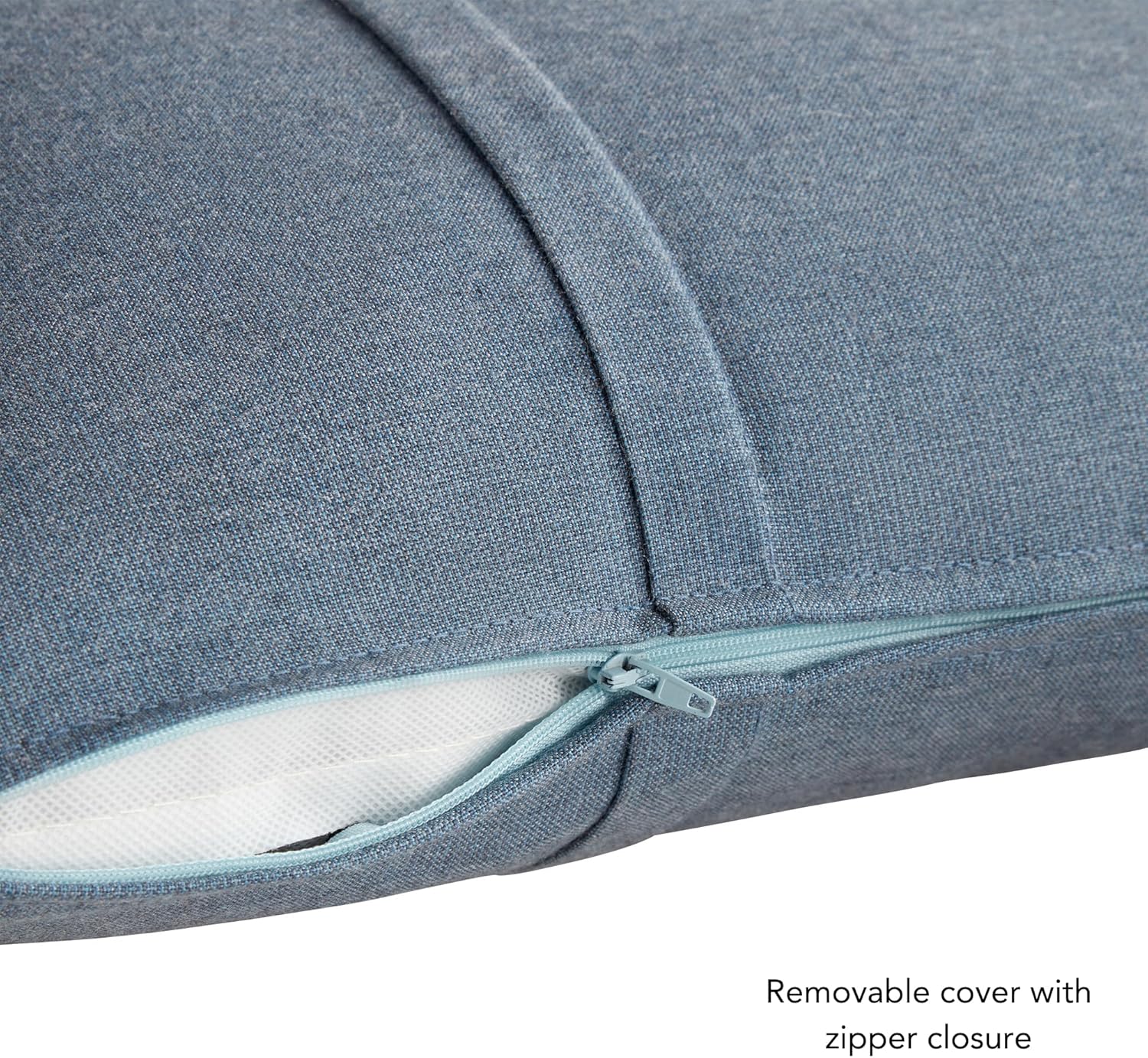 Sunbrella 21'' x 14'' Rectangle Outdoor Throw Pillow with Removable Cover (Set of 2), Spectrum Denim