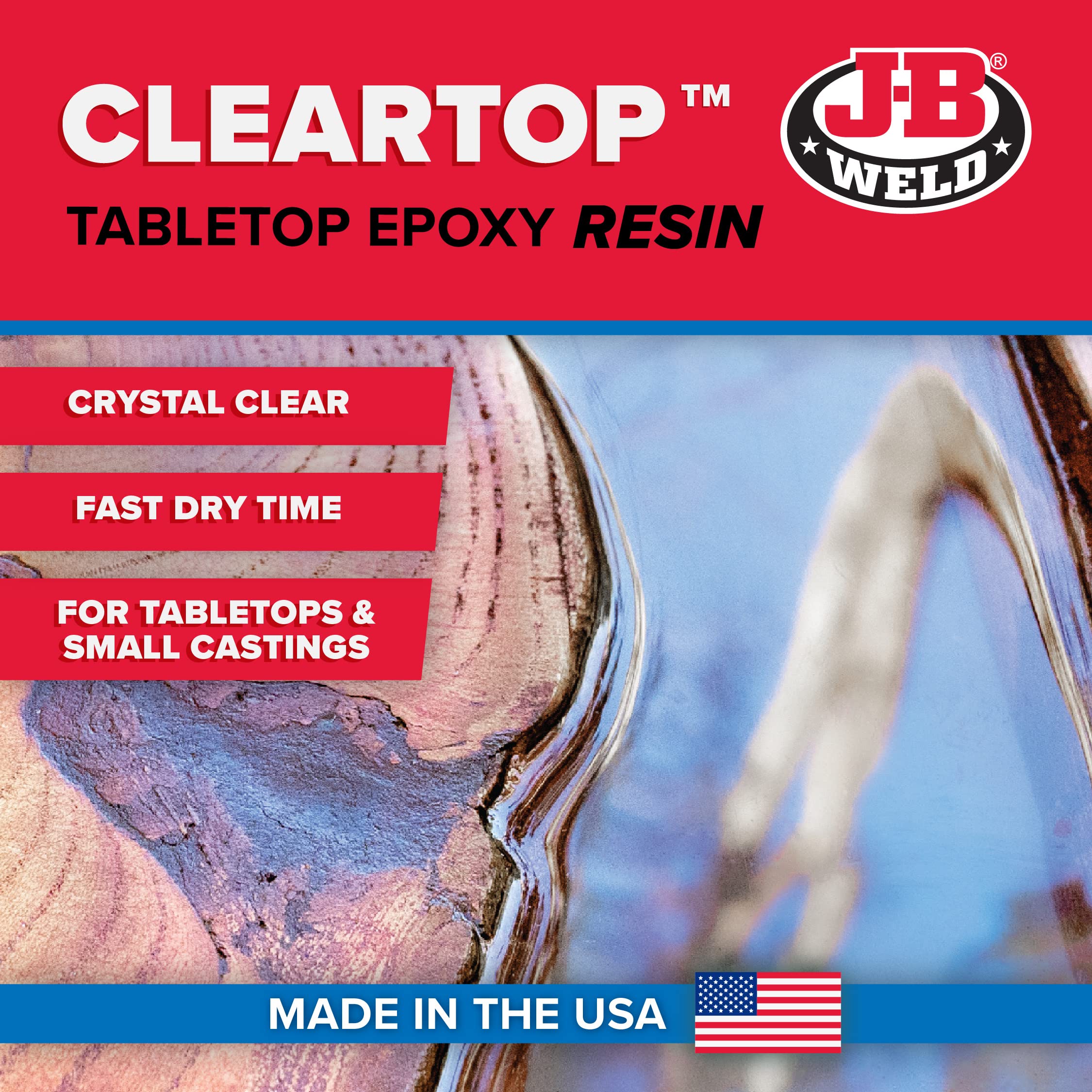 Buy JB Weld Tabletop Epoxy Resin, 1 Gallon Kit, Cures Clear, Fast Cure