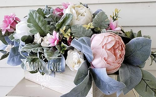 Miniatura 2 de French Country Floral Arrangement, Peony Floral Arrangement, Modern Farmhouse Centerpiece, Elegant Wedding Centerpieces