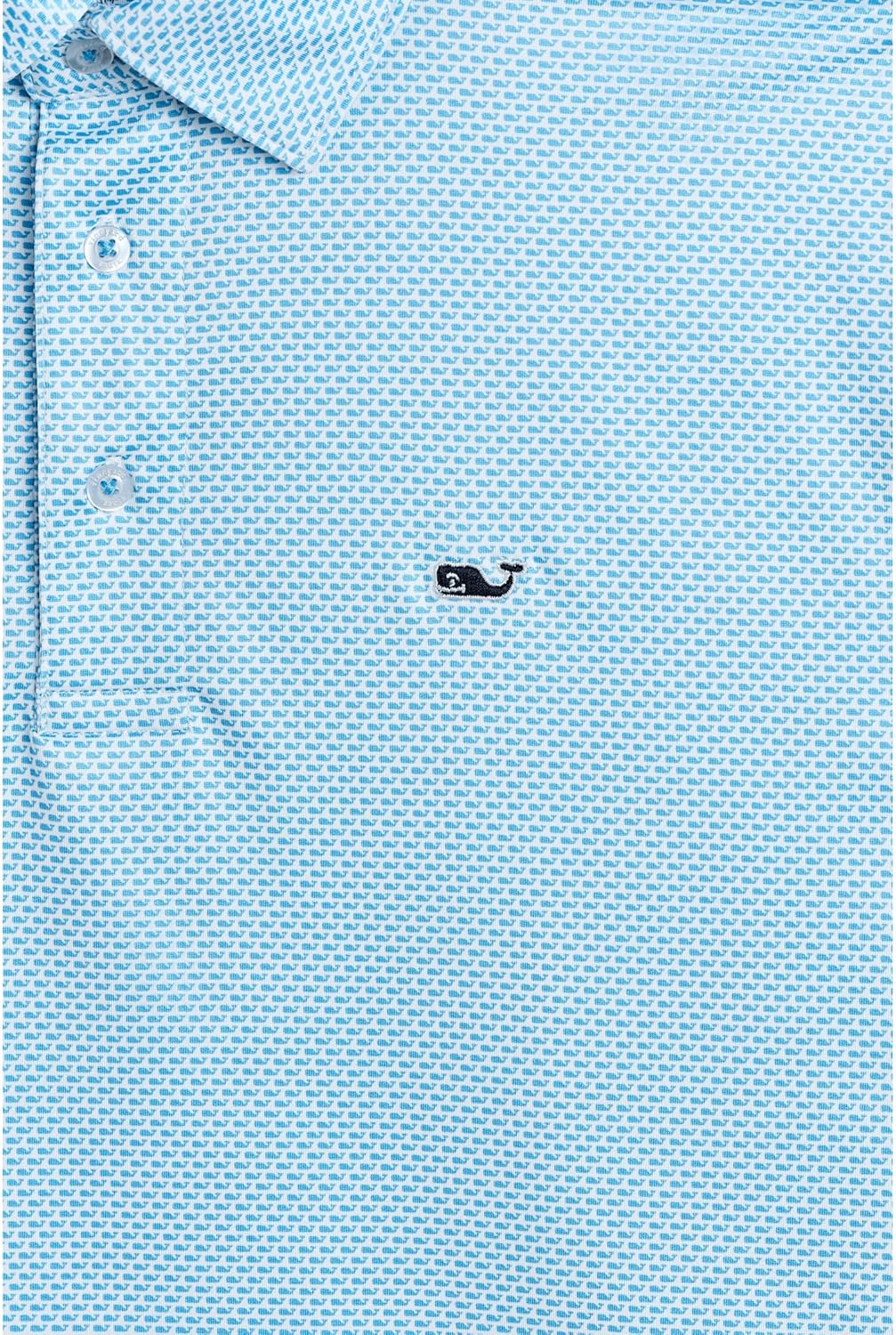 Vineyard Vines Boys' Printed Sankaty Performance Polo, Micro Whale Allover, XL