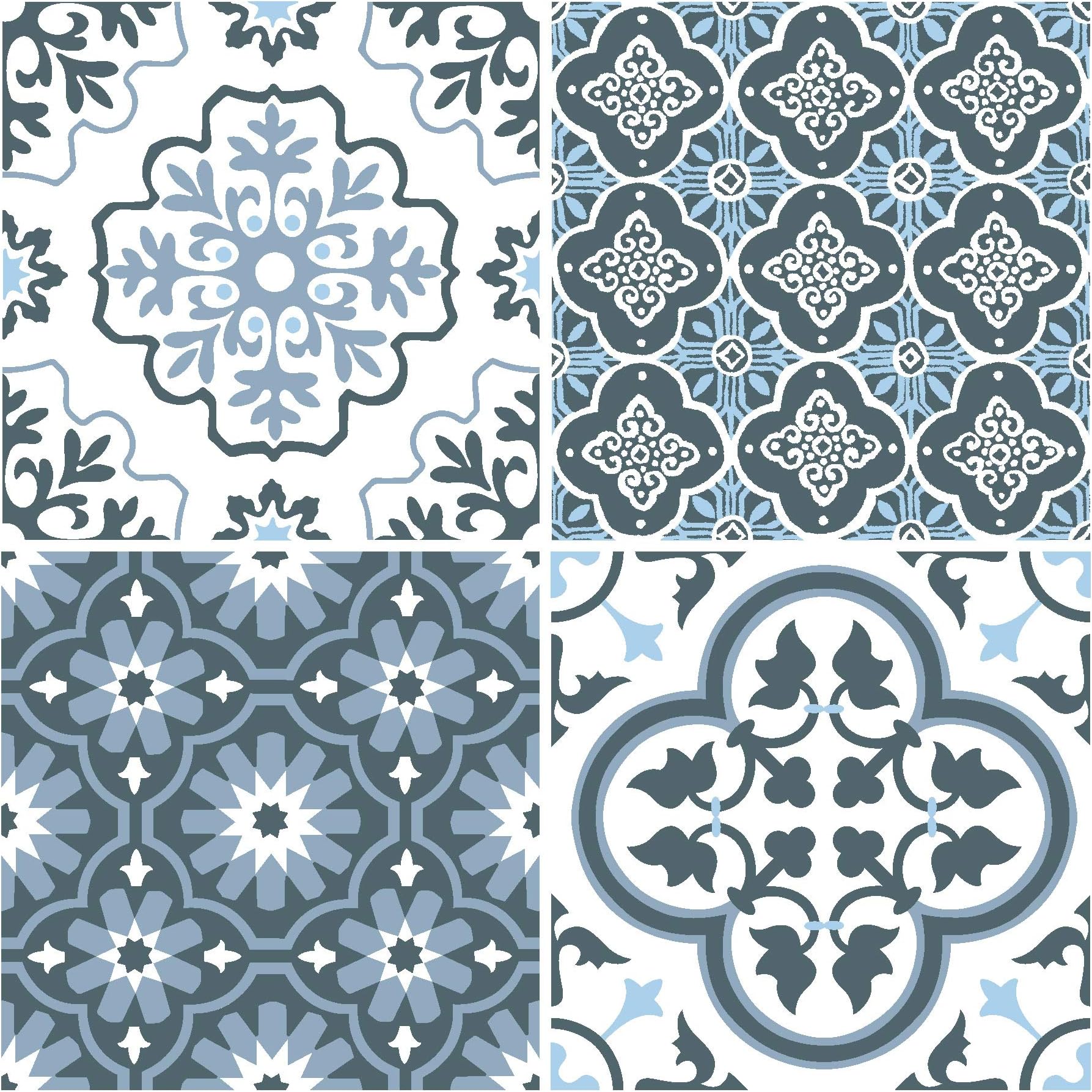 FP2951 Myriad Peel & Stick Floor Tile, Blue, 10 Square Feet