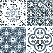 WallPops FP2951 Leyton - Azulejos de suelo autoadhesivos (30,5 x 30,5 cm), color azul