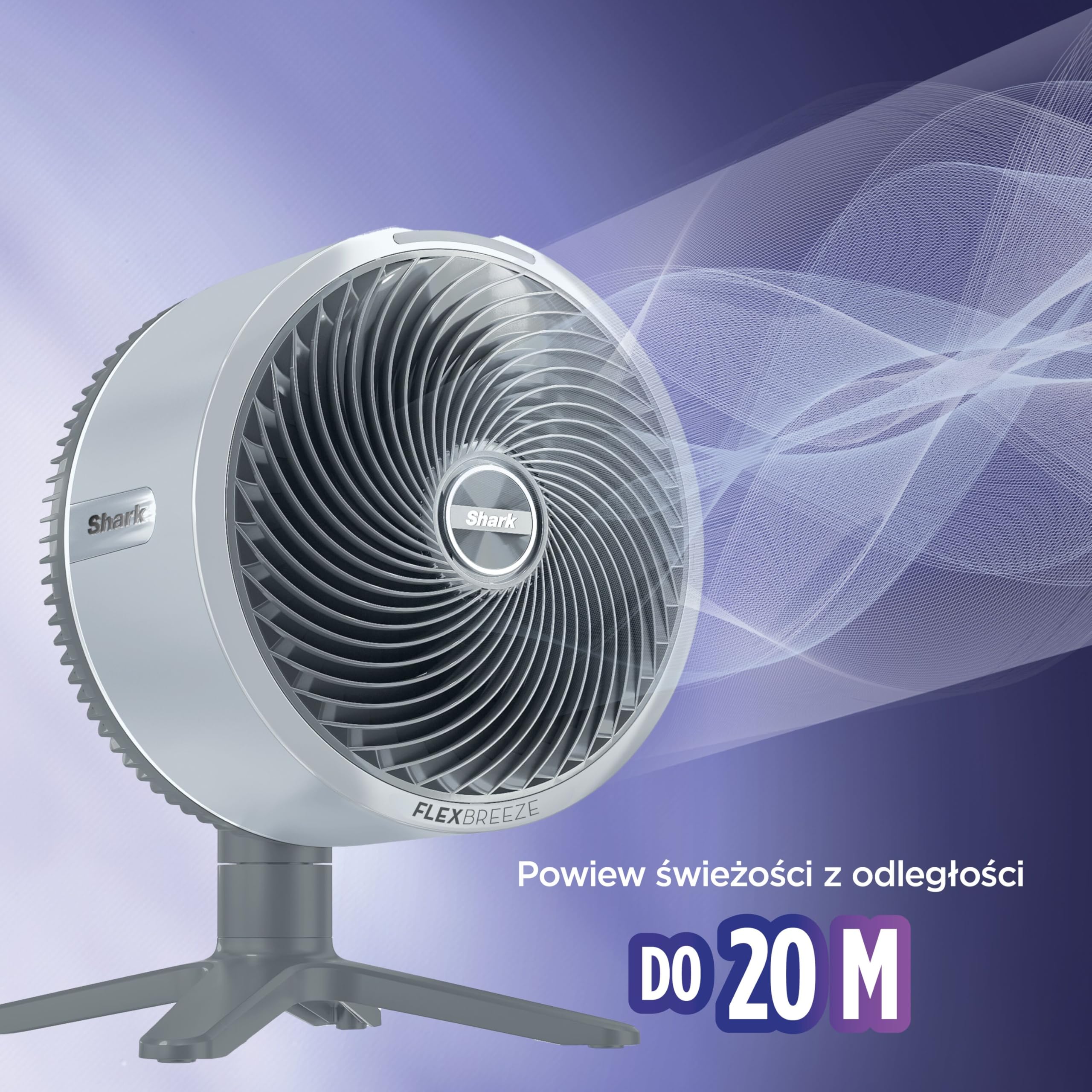 Shark FlexBreeze TableMate Wentylator bezprzewodowy wewnętrzno-zewnętrzny, do 24 godz. pracy, wydajne chłodzenie, zasięg 20 m, cichy, 5 szybkości, oscylacja, zdalne sterowanie, zimowa mgła, FA150EU