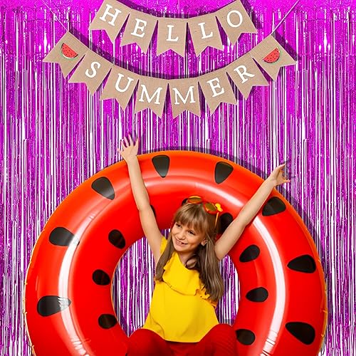 Miniatura 8 de BRAVESHINE Telón de fondo de cortina de flecos de papel de aluminio, paquete de 2 cortinas de oropel amarillo para cabina de fotos, serpentinas para