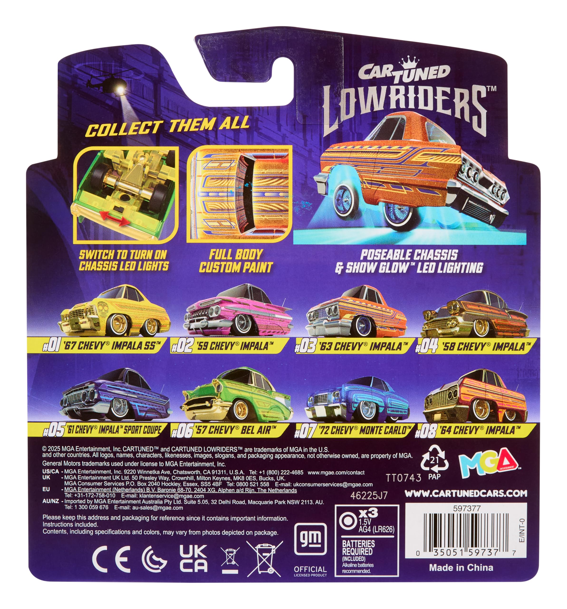 Amazon.com: CarTuned™ Lowrider Series 1-1963 Chevy Impala (Orange