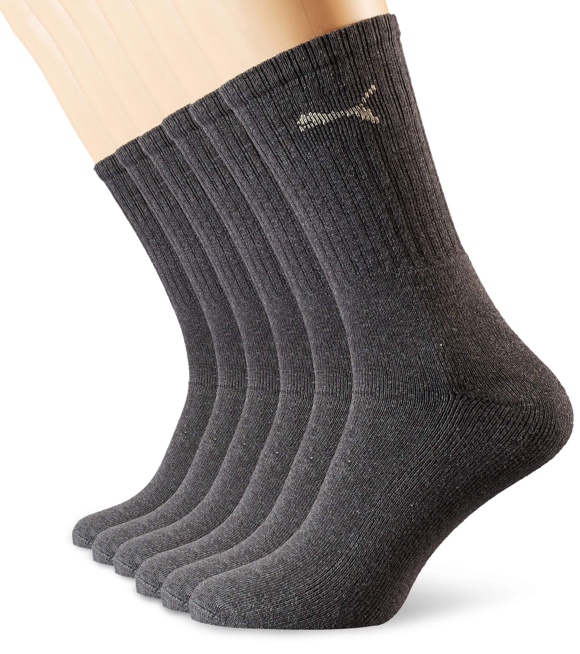 Puma, Calzini sportivi unisex (3 paia), Antracite, 6-8