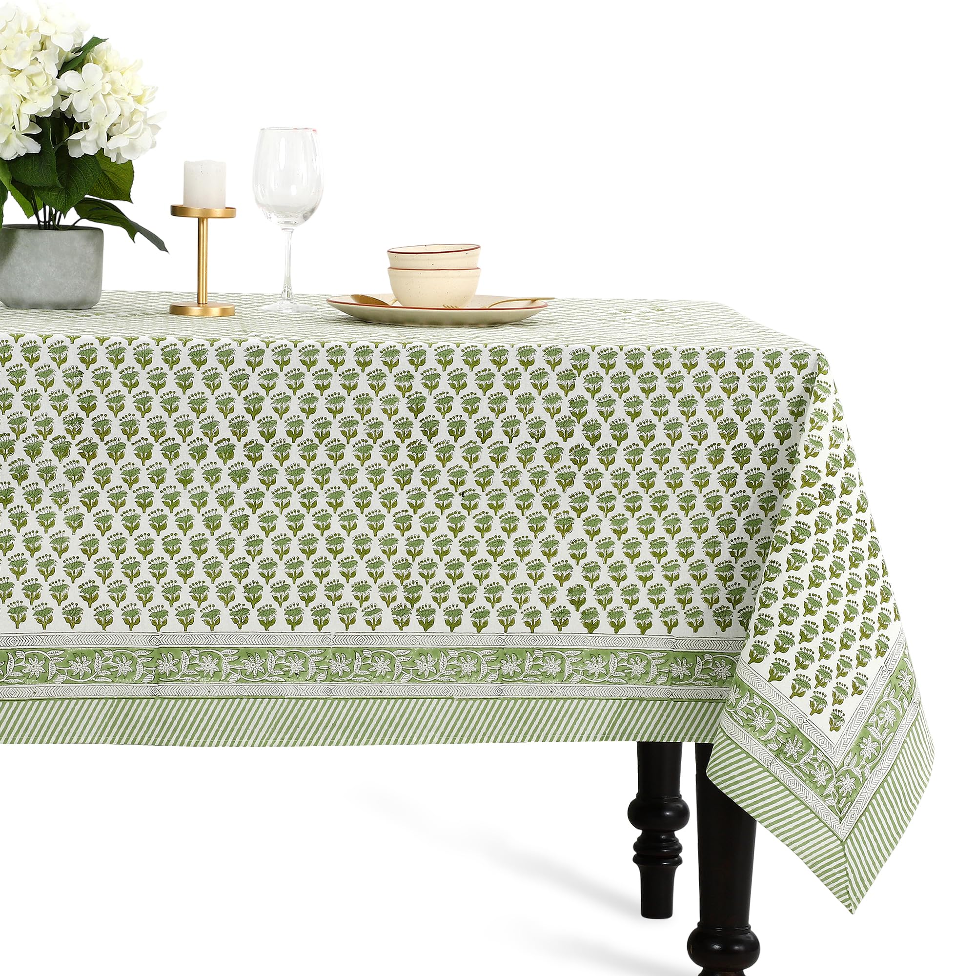 CPC Cotton Print Club Emerald Green Tablecloth