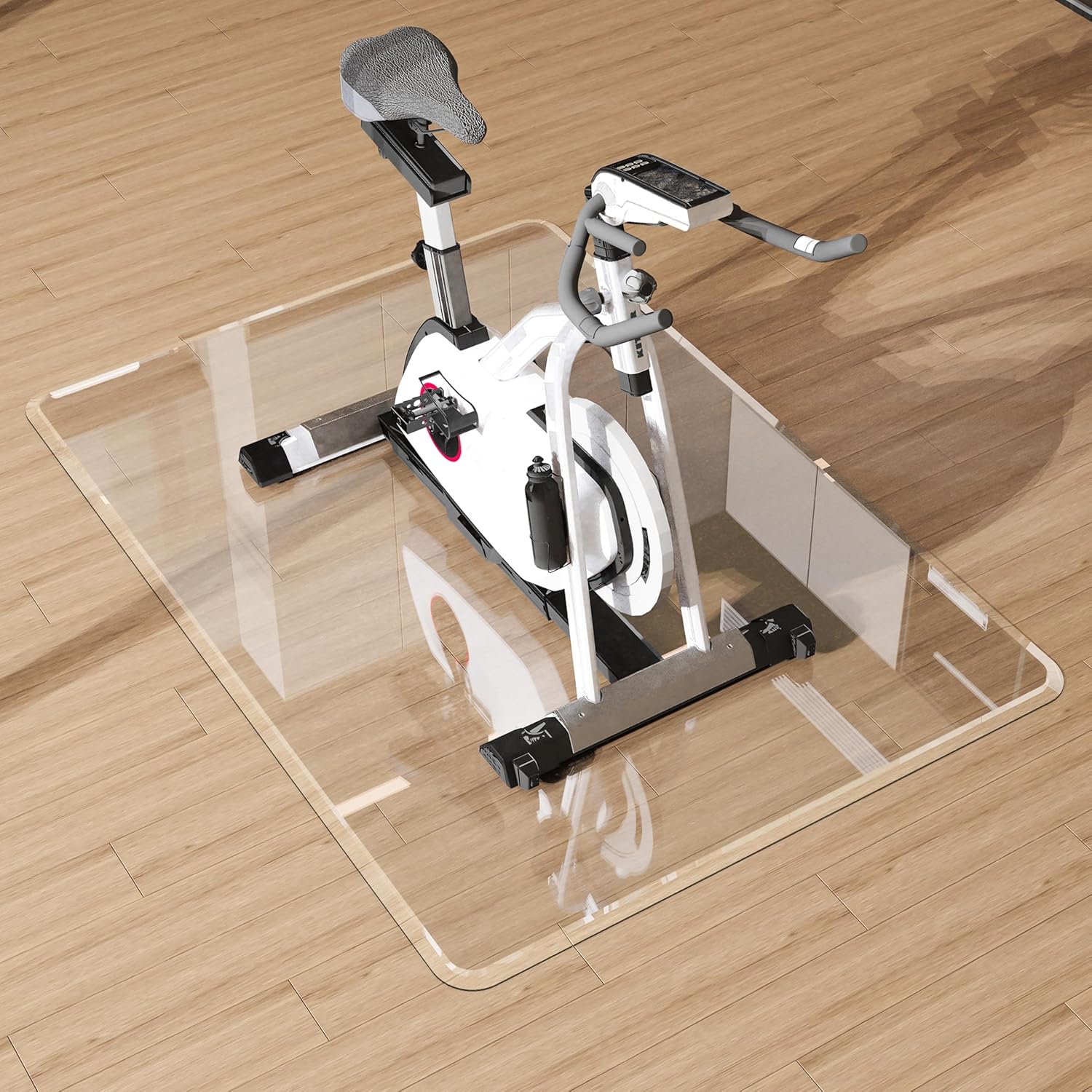 MESAILUP Exercise Bike Mat for Hardwood Floor Protector 36"x48" Clear Waterproof Bike Trainer Mats with Non-Slip Pads for Carpet Durable Thick Indoor Cycling Mat for Home Gym or Workouts