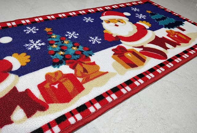 BuyElegant Christmas Theme Santa Rugs/Runners/Carpet - 100% Polyester Rug with anti-slip latex back - 137 x 49 cms (Santa Rugs)