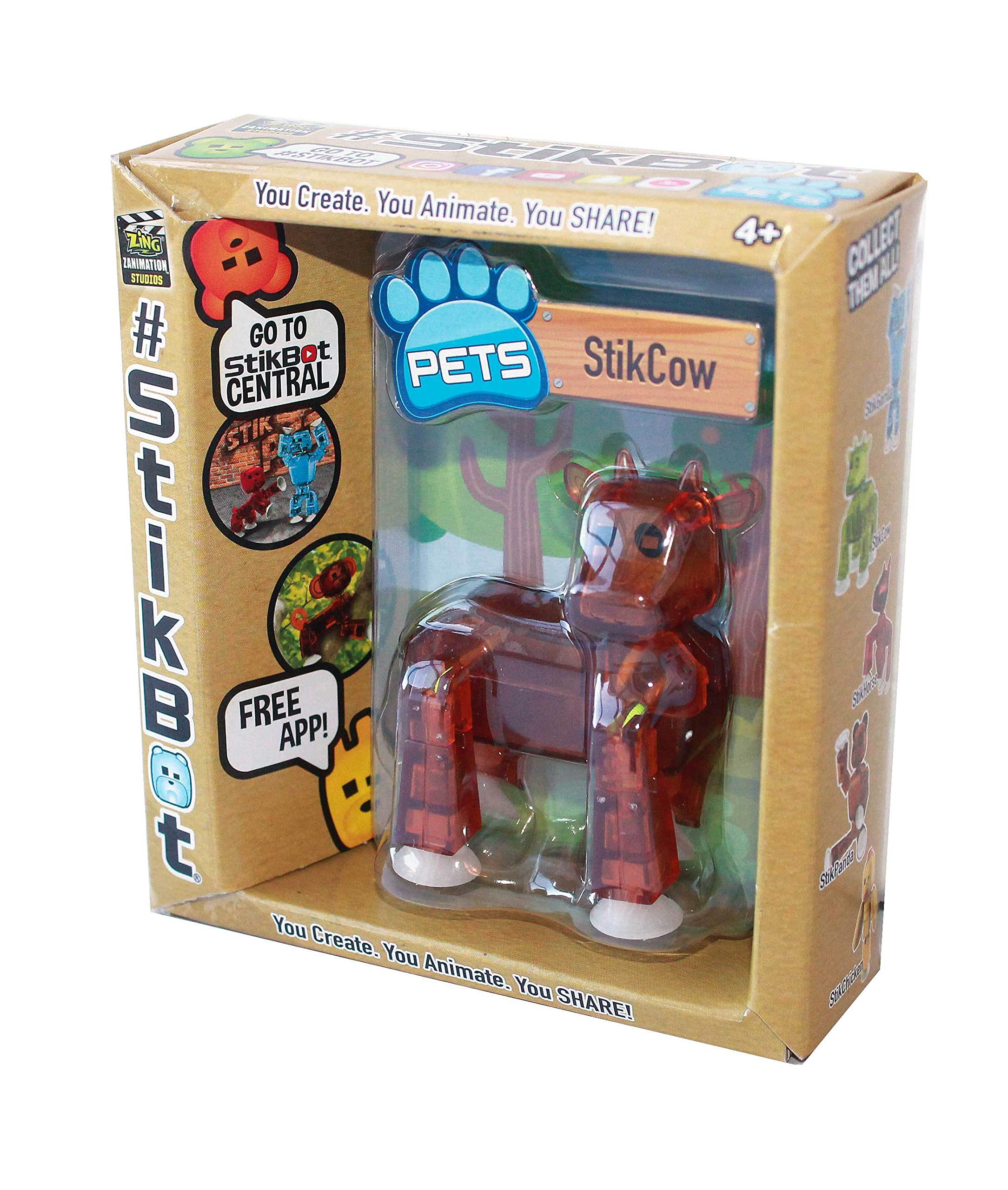 Stikbot StikCow Figure, Translucent Brown