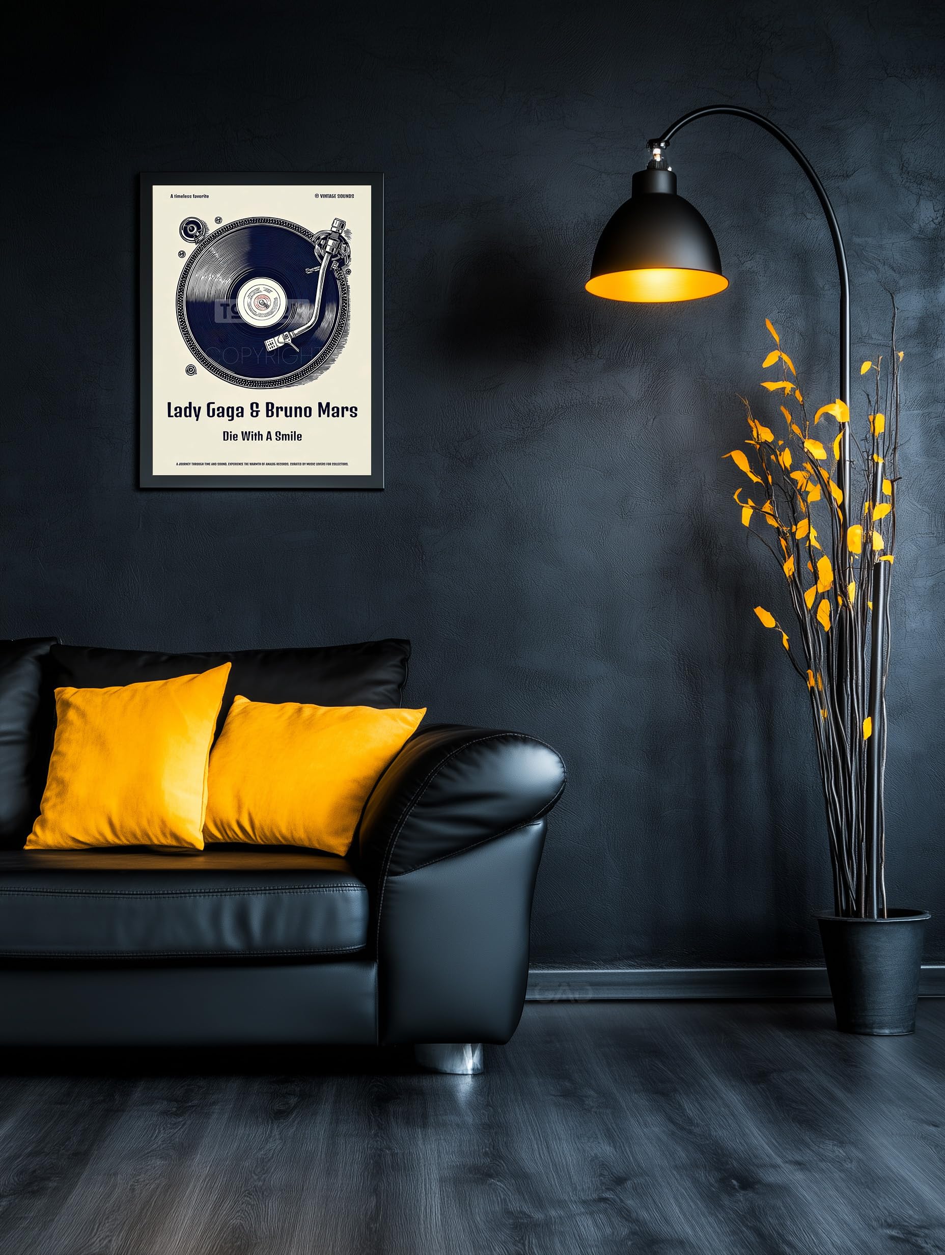 Tomaok® - Plakat artystyczny plakat do personalizacji (ramka nie wchodzi w zakres dostawy) Stwórz swój retro plakat winylowy z ulubionym piosenkarzem i piosenką, muzyka deco