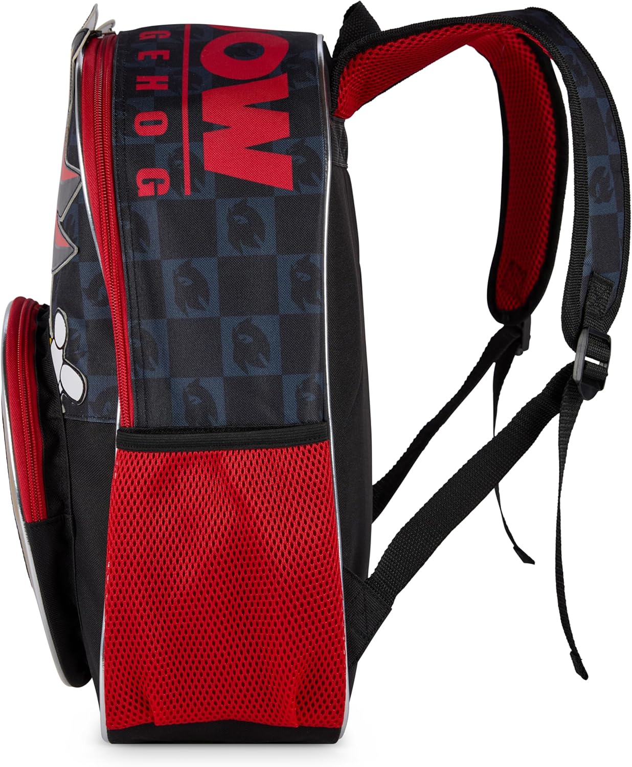 AI ACCESSORY INNOVATIONS Sonic The Hedgehog Backpack for Boys & Girls, Shadow 16 Inch Schoolbag with Die-cut Metallic Gold Ring Pocket, Black - Image 2